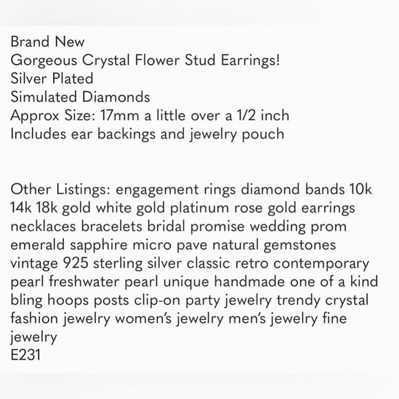 #23 Re-Stocked‼️Large Silver Crystal Stud Earrings - Picture 10 of 10